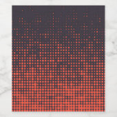 オレンジ、アーバンモダンハーフトーンドットのパターンデザイン ワインラベル (シングルラベル)