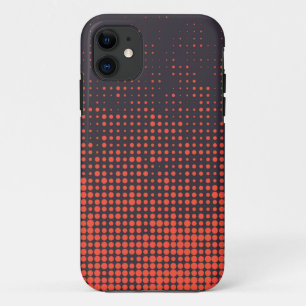 オレンジ、アーバンモダンハーフトーンドットのパターンデザイン iPhone 11 ケース