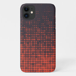 オレンジ、アーバンモダンハーフトーンドットのパターンデザイン iPhone 11 ケース