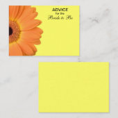 オレンジ&イエローガーベラデイジーアドバイスのための花嫁 アドバイスカード (正面/裏面)