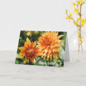 オレンジ&イエローダリアフラワーズアットウィズリーガーデンズ カード (黄色い花)