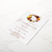 オレンジ&イエローフローラフレンドシップリース 箔招待状 (回転した状態)