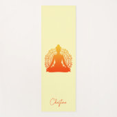 オレンジ – イエローヨガポーズと名前をカスタムする ヨガマット (正面)