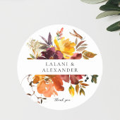 オレンジ&イエロー金ゴールドフローラ2ありがとう ラウンドシール