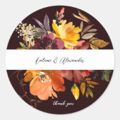 オレンジ&イエロー金ゴールドフローラ2V2ありがとうブルゴーニュ ラウンドシール (正面)