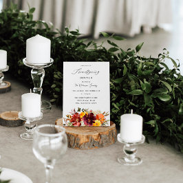 オレンジ&イエロー金ゴールド秋フローラフレンドシップ 招待状