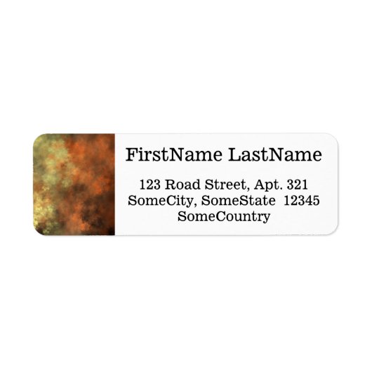 オレンジ、イエロー、グレーの霧のようなパターン ラベル (正面)