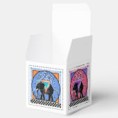 オレンジ、イエロー、ブルー、ピンクの象パレード フェイバーボックス (オープン)