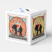 オレンジ、イエロー、ブルー、ピンクの象パレード フェイバーボックス (裏面サイド)