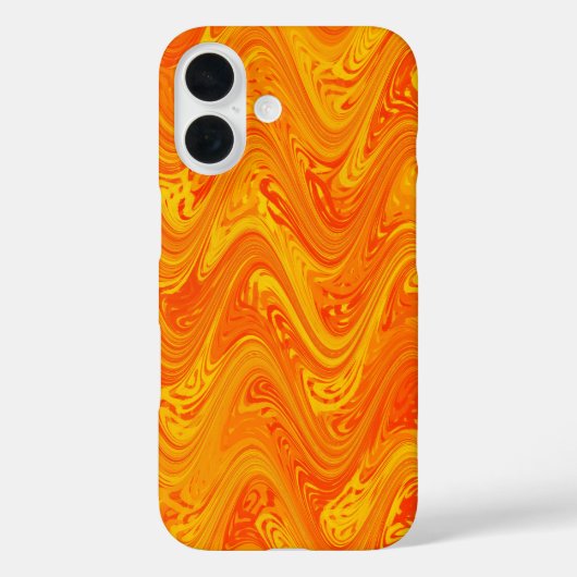 オレンジ+イエロー+レッドのマーブリング模様 Case-Mate iPhoneケース (裏面)