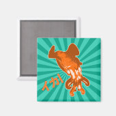 オレンジ・イカ マグネット (正面/裏面)