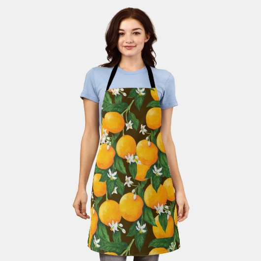 オレンジ エプロン (着用した状態)