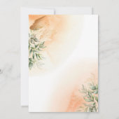 オレンジ エレガント ロマンチック ユーカリの葉 ラスティック 招待状 (裏面)