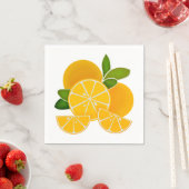 オレンジ、オレンジのスライス、柑橘類の果実 スタンダードカクテルナプキン (インサイチュ)