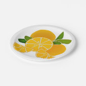 オレンジ、オレンジのスライス、柑橘類の果実 ペーパープレート (アングル)