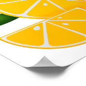 オレンジ、オレンジのスライス、柑橘類の果実 ポスター (角)