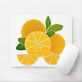 オレンジ、オレンジのスライス、柑橘類の果実 マウスパッド (マウス)