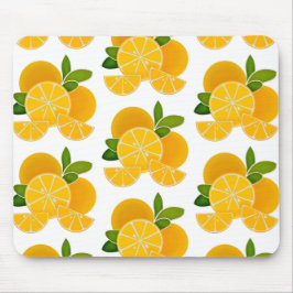オレンジ、オレンジのスライス、柑橘類の果実 マウスパッド
