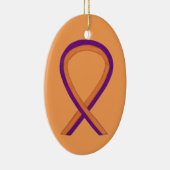 オレンジ&オーキッド認識度リボンアートオーナメント セラミックオーナメント (右)