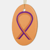 オレンジ&オーキッド認識度リボンアートオーナメント セラミックオーナメント (左)