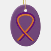 オレンジ&オーキッド認識度リボンアートオーナメント セラミックオーナメント (裏面)