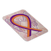 オレンジ&オーキッド認識度リボンエンジェルアートマグネット マグネット (右側)