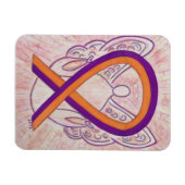 オレンジ&オーキッド認識度リボンエンジェルアートマグネット マグネット (横)