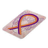 オレンジ&オーキッド認識度リボンエンジェルアートマグネット マグネット (左側)