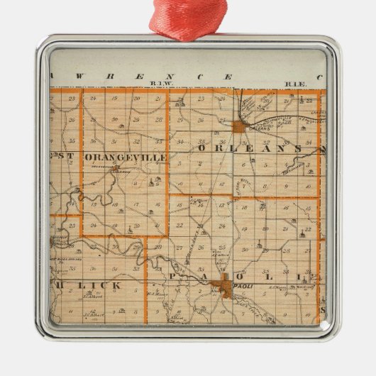 オレンジ・カウンティーの地図 メタルオーナメント (正面)