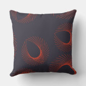 オレンジ、カッコいいトレンディー、幾何学的な目の抽象化 クッション (裏面)