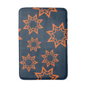 オレンジ、カッコいいトレンディー、星よくはしゃぐ形パターン バスマット (正面縦)