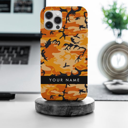オレンジ カモフラージュ 名前入り オリジナルグッズ Case-Mate iPhoneケース