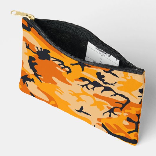 オレンジ・カモフラージュ、軍隊、陸軍 アクセサリーポーチ (見開き)