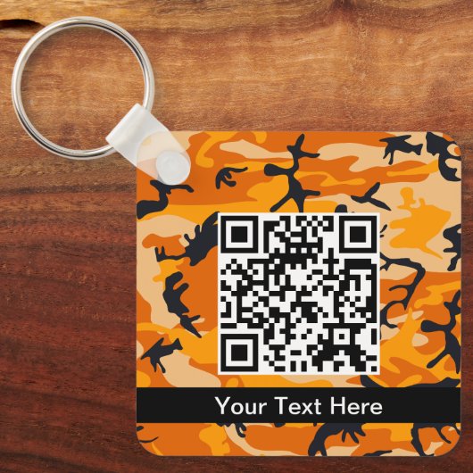 オレンジ・カモフラージュ、軍隊、陸軍 キーホルダー (正面)