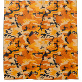 オレンジ・カモフラージュ、軍隊、陸軍 シャワーカーテン (正面)