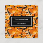 オレンジ・カモフラージュ、軍隊、陸軍 スクエア名刺 (裏面)