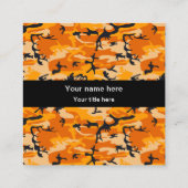 オレンジ・カモフラージュ、軍隊、陸軍 スクエア名刺 (裏面)