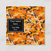 オレンジ・カモフラージュ、軍隊、陸軍 スクエア名刺 (裏面)