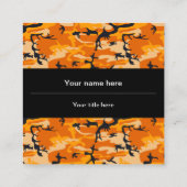 オレンジ・カモフラージュ、軍隊、陸軍 スクエア名刺 (裏面)