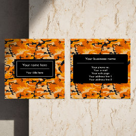 オレンジ・カモフラージュ、軍隊、陸軍 スクエア名刺
