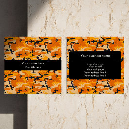 オレンジ・カモフラージュ、軍隊、陸軍 スクエア名刺
