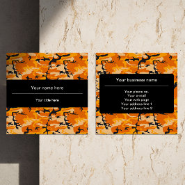 オレンジ・カモフラージュ、軍隊、陸軍 スクエア名刺