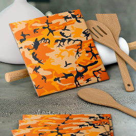 オレンジ・カモフラージュ、軍隊、陸軍 タイル