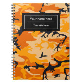 オレンジ・カモフラージュ、軍隊、陸軍 ノートブック (正面)