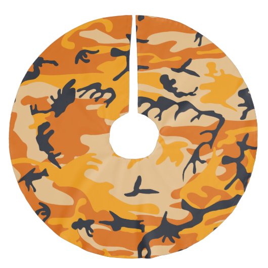 オレンジ・カモフラージュ、軍隊、陸軍 ブラッシュドポリエステルツリースカート (正面)