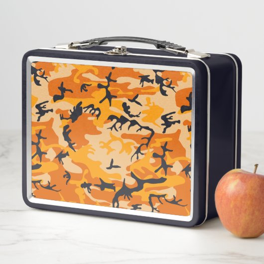 オレンジ・カモフラージュ、軍隊、陸軍 メタルランチボックス (インサイチュ)