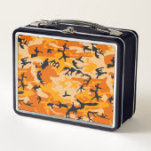 オレンジ・カモフラージュ、軍隊、陸軍 メタルランチボックス (正面)