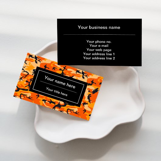 オレンジ・カモフラージュ、軍隊、陸軍 名刺