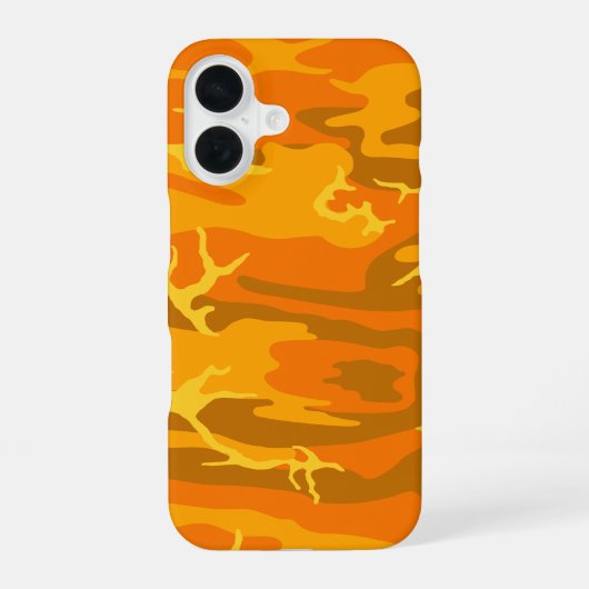 オレンジ カモフラージュ iPhone 16ケース (裏面)