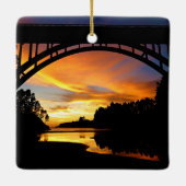 オレンジ·カリフォルニア·コースタル·サンセットアンダーブリッジ セラミックオーナメント (裏面)
